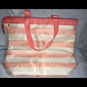 Victoria's Secret Pink Stripe Insulated Cooler Tote Bag